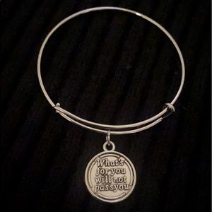 Silver Expandable Bracelet with Charm